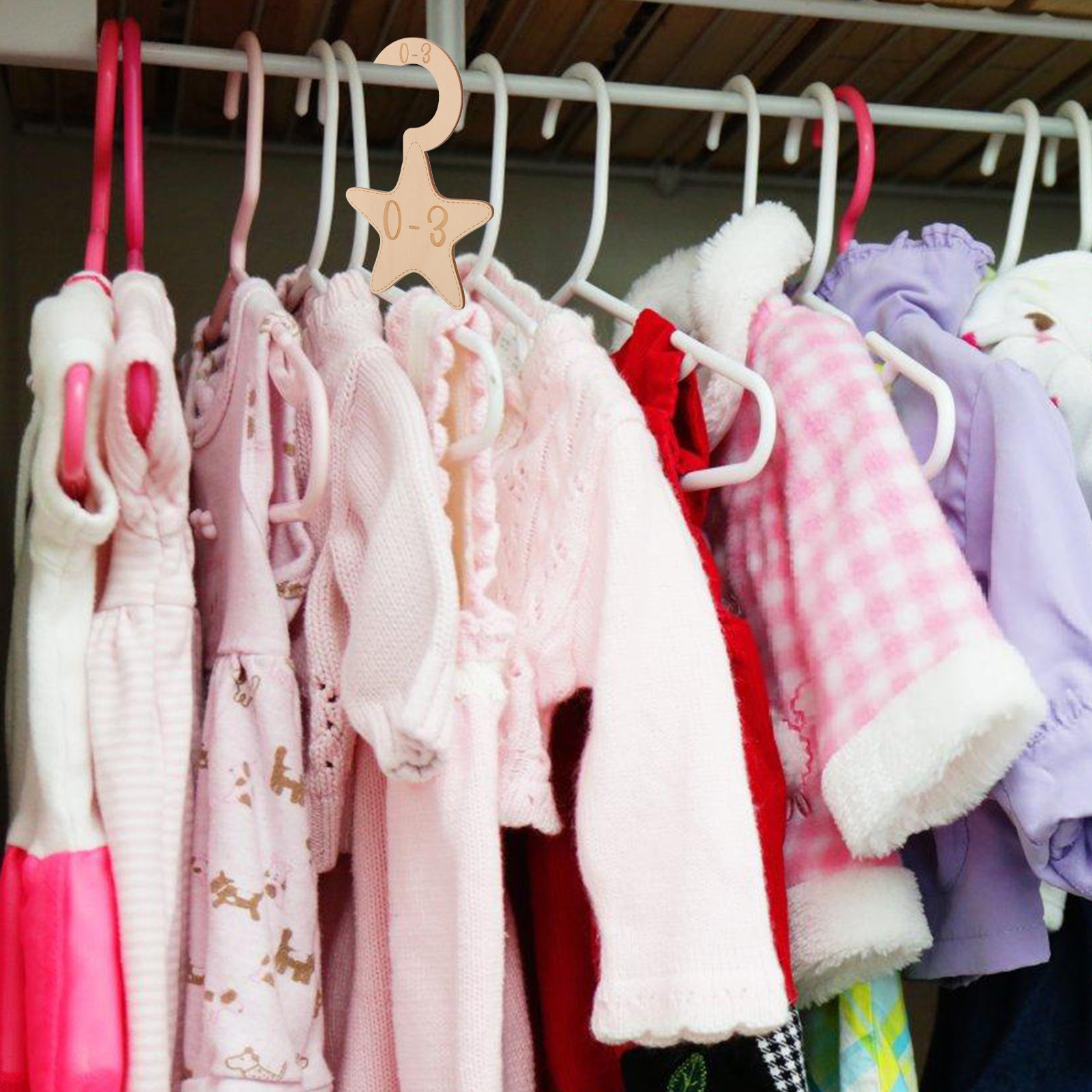 Baby Clothing Wardrobe - 7Pcs Baby Clothes Closet Dividers Wooden