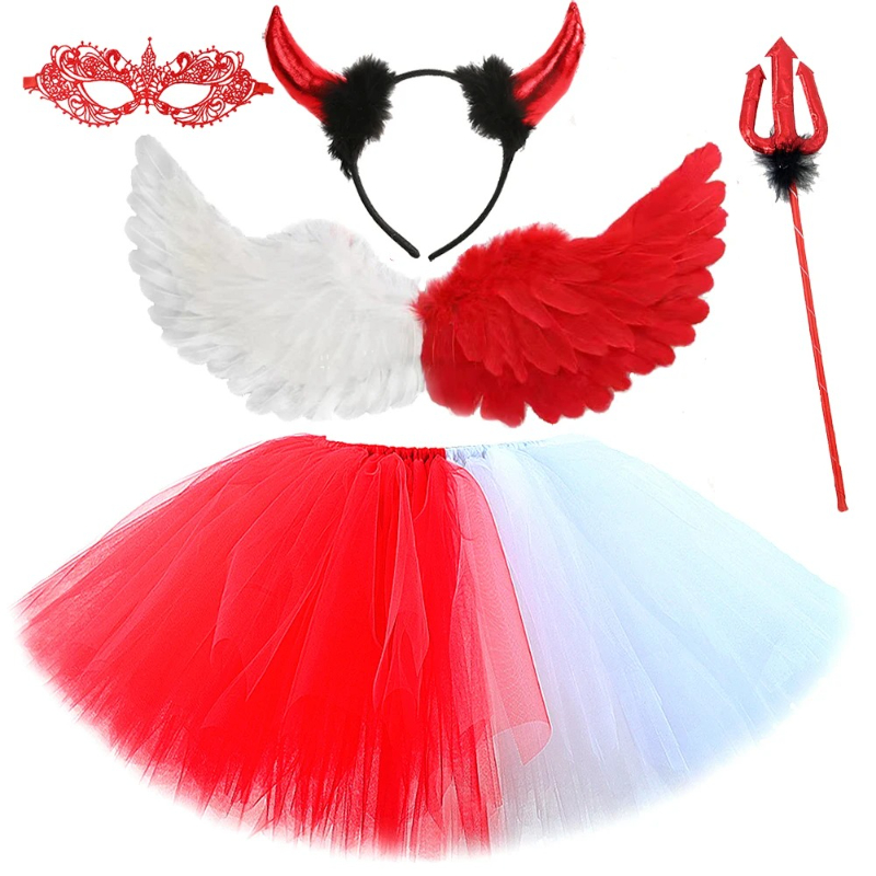 Half Angel Half Devil Costume  - Baby Tutu Skirt ulasan dan harga