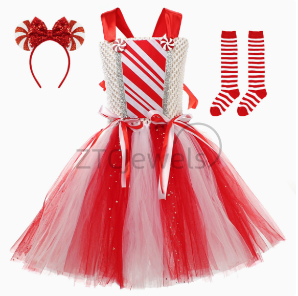 Girls Christmas Candy Cane Tut - Baby Tutu Skirt ulasan dan harga