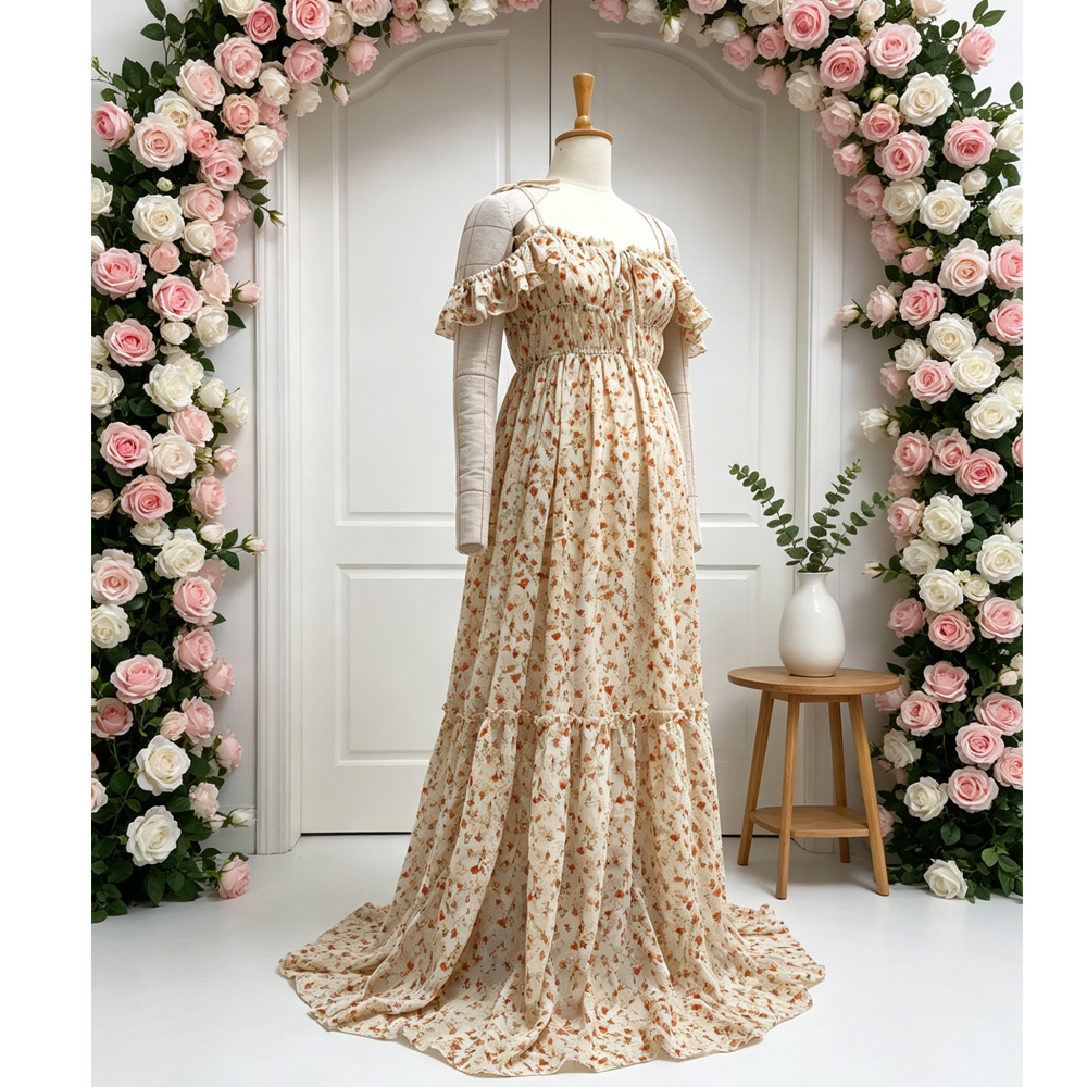 With Printed Embroidery Chiffo - Baby Clothing Embroidery ulasan dan harga
