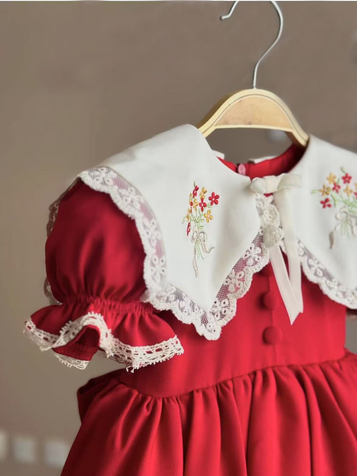 0-12Y Baby Girl Summer Red Emb - Baby Clothing Embroidery ulasan dan harga