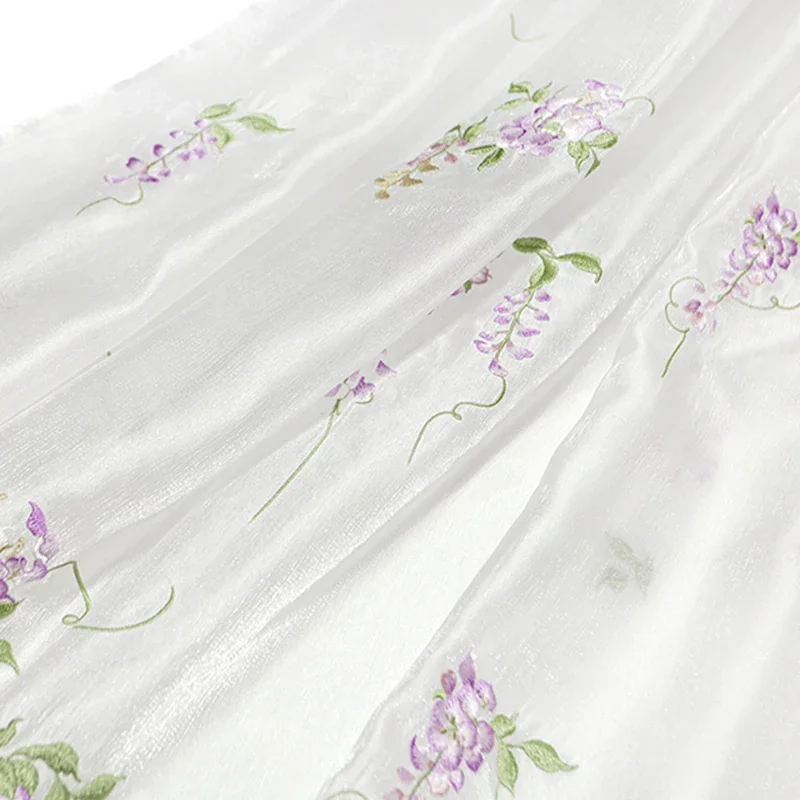 Wisteria Embroidery Fabric DIY - Baby Clothing Embroidery ulasan dan harga