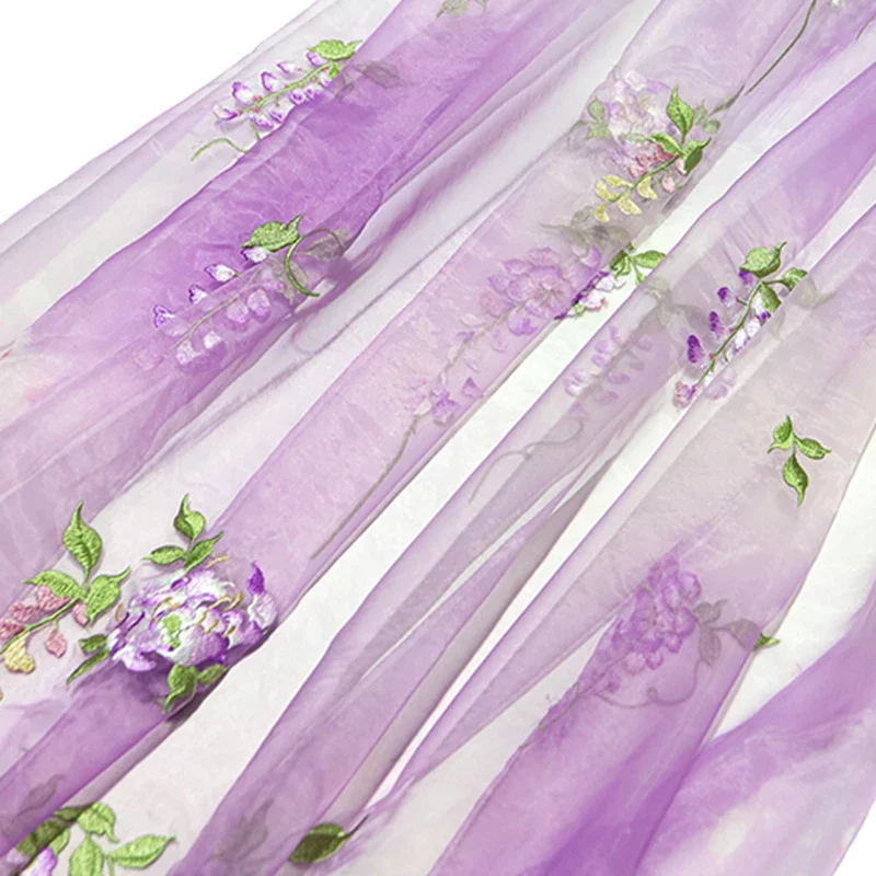 Wisteria Embroidery Fabric DIY - Baby Clothing Embroidery ulasan dan harga